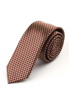 Brown Floral Microfiber Skinny Tie