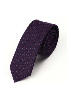 Black Polka Dot Microfiber Skinny Tie