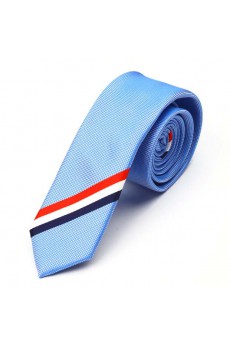 Blue Polka Dot Microfiber Skinny Tie