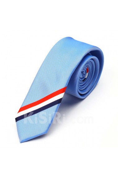 Blue Polka Dot Microfiber Skinny Tie
