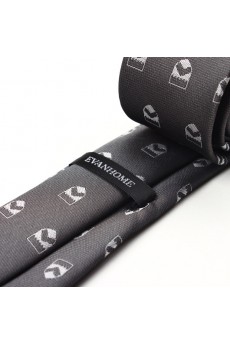 Gray Floral Microfiber Skinny Tie