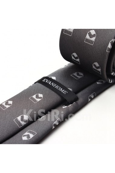 Gray Floral Microfiber Skinny Tie