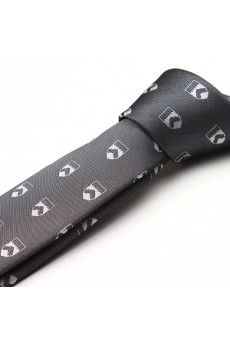 Gray Floral Microfiber Skinny Tie