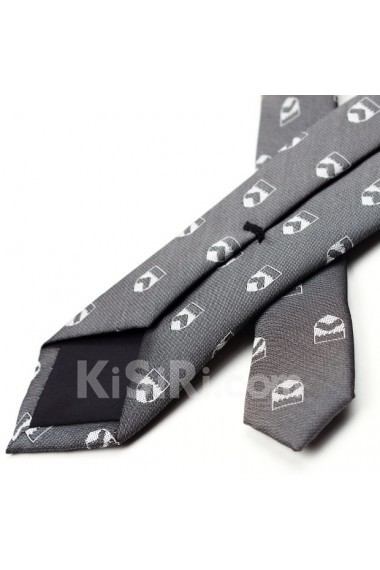Gray Floral Microfiber Skinny Tie