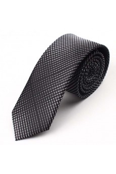 Black Polka Dot Microfiber Skinny Tie