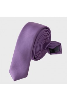 Purple Solid Microfiber Skinny Tie