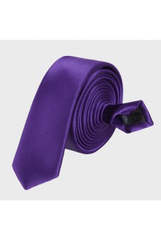 Purple Solid Microfiber Skinny Tie