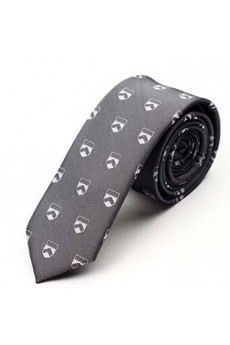 Gray Floral Microfiber Skinny Tie