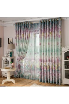 Floral Energy Saving Made to Measure Curtain (Two Panels)