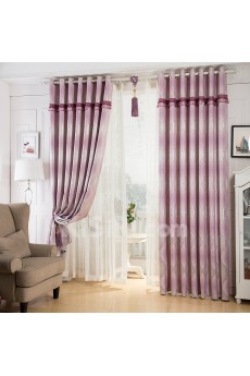 Striped Energy Saving Made to Measure Curtain (Two Panels)