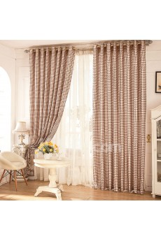 Plaid Energy Saving Made to Measure Curtain (Two Panels)