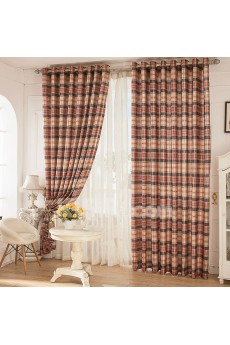 Plaid Energy Saving Made to Measure Curtain (Two Panels)