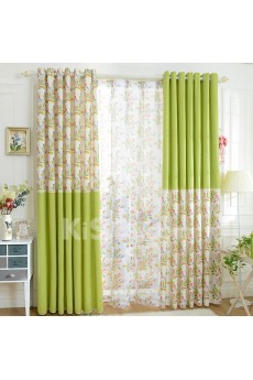 Floral Energy Saving Made to Measure Curtain (Two Panels)