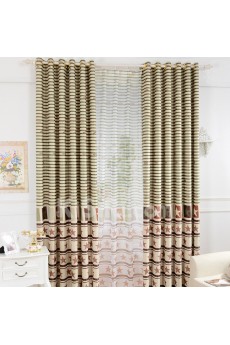 Striped Energy Saving Made to Measure Curtain (Two Panels)