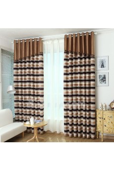 Striped Energy Saving Made to Measure Curtain (Two Panels)