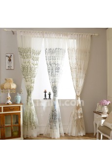 Floral Made to Measure Sheer Curtain (Two Panels)