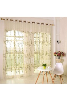 Leaf Made to Measure Sheer Curtain (Two Panels)