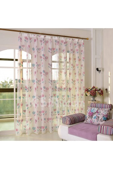 Leaf Made to Measure Sheer Curtain (Two Panels)