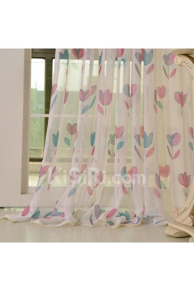 Leaf Made to Measure Sheer Curtain (Two Panels)