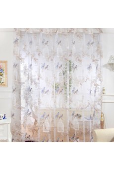 Floral Made to Measure Sheer Curtain (Two Panels)