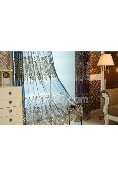 Floral Made to Measure Sheer Curtain (Two Panels)