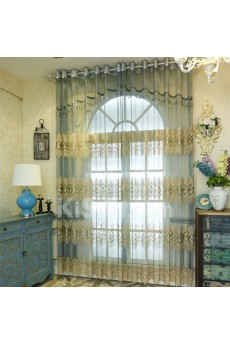 Floral Made to Measure Sheer Curtain (Two Panels)