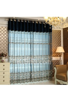 Floral Made to Measure Sheer Curtain (Two Panels)