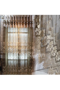 Floral Made to Measure Sheer Curtain (Two Panels)