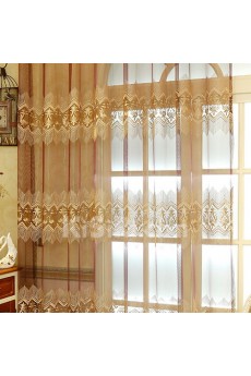 Floral Made to Measure Sheer Curtain (Two Panels)