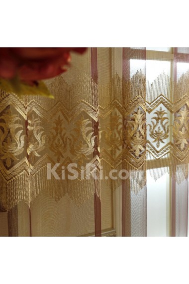 Floral Made to Measure Sheer Curtain (Two Panels)