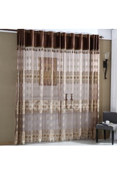 Floral Made to Measure Sheer Curtain (Two Panels)