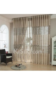 Striped Made to Measure Sheer Curtain (Two Panels)