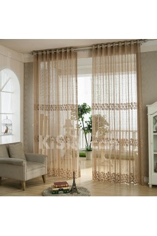 Floral Made to Measure Sheer Curtain (Two Panels)