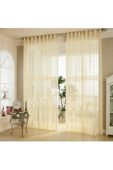 Floral Made to Measure Sheer Curtain (Two Panels)