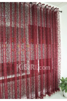 Floral Made to Measure Sheer Curtain (Two Panels)