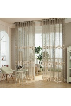 Floral Made to Measure Sheer Curtain (Two Panels)