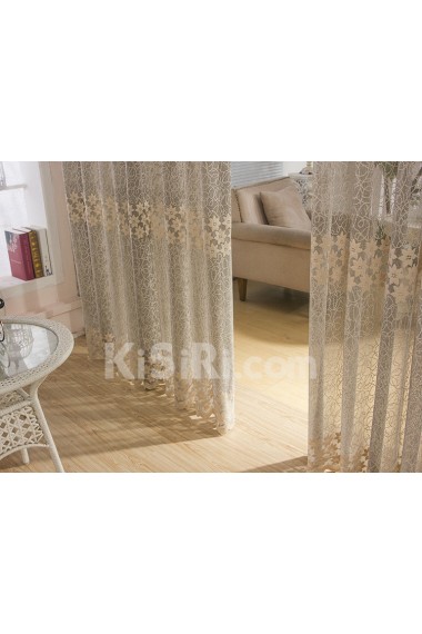 Floral Made to Measure Sheer Curtain (Two Panels)