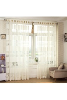 Striped Made to Measure Sheer Curtain (Two Panels)