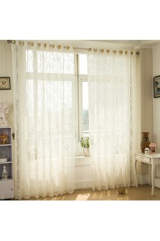 Floral Made to Measure Sheer Curtain (Two Panels)