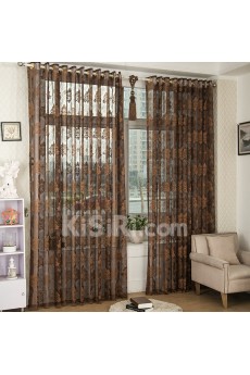 Floral Made to Measure Sheer Curtain (Two Panels)