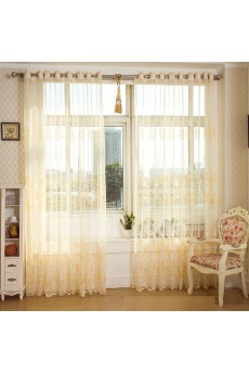 Floral Made to Measure Sheer Curtain (Two Panels)