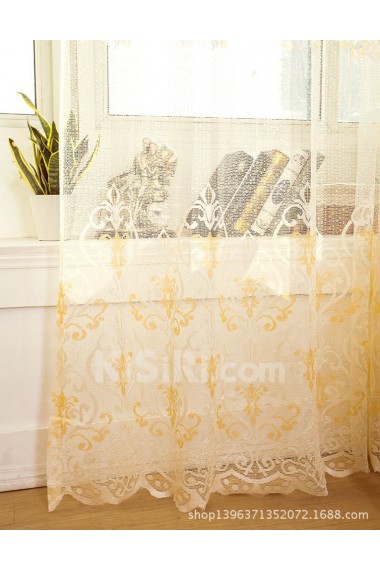 Floral Made to Measure Sheer Curtain (Two Panels)