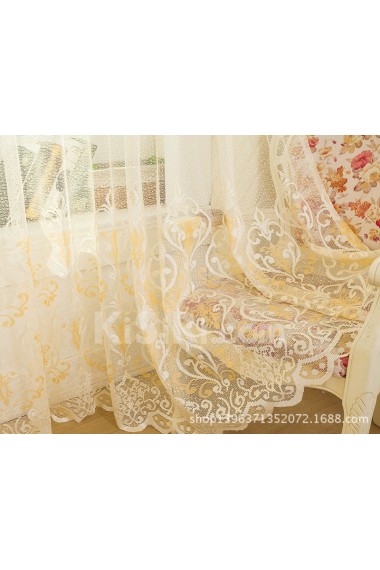 Floral Made to Measure Sheer Curtain (Two Panels)