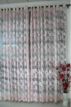 Floral Made to Measure Sheer Curtain (Two Panels)