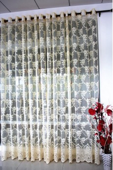 Floral Made to Measure Sheer Curtain (Two Panels)