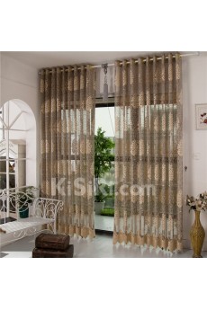 Floral Made to Measure Sheer Curtain (Two Panels)