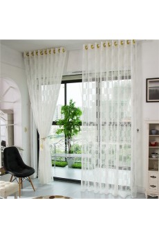 Plaid Made to Measure Sheer Curtain (Two Panels)