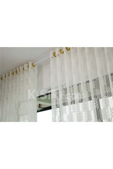 Plaid Made to Measure Sheer Curtain (Two Panels)