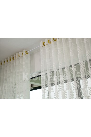 Plaid Made to Measure Sheer Curtain (Two Panels)