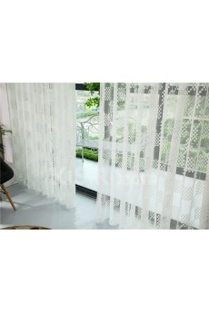 Plaid Made to Measure Sheer Curtain (Two Panels)